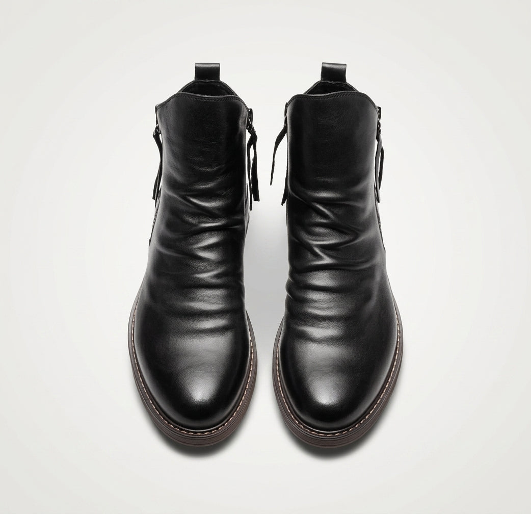 Lorenzo | Relaxed Slouch Leather Ankle Boots for Men