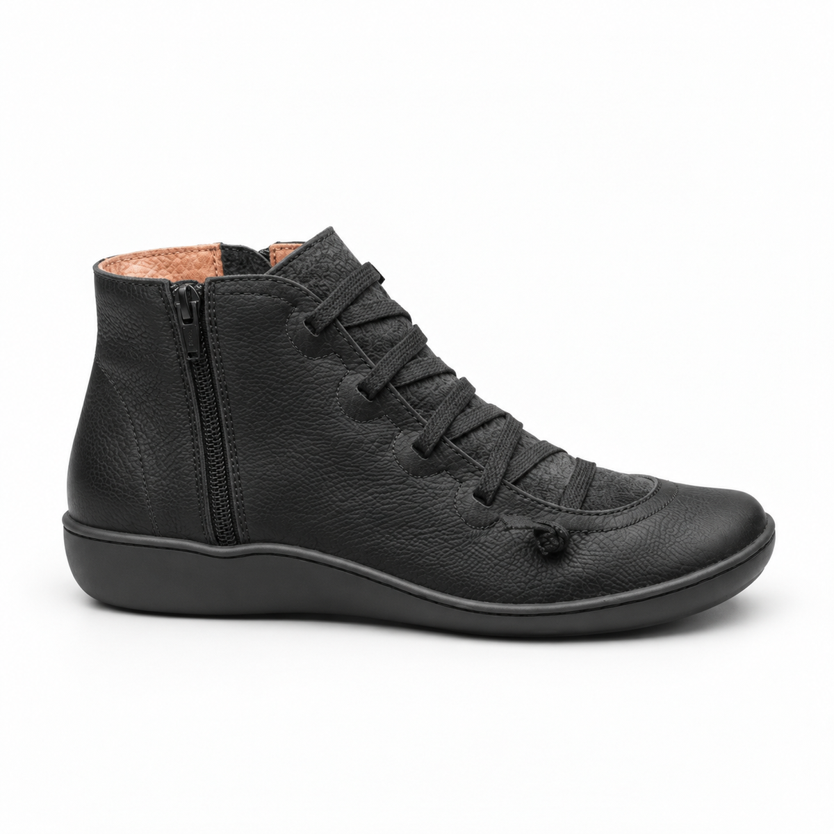 Rosalie | Supportive Lace-Up Flat Ankle Boots for Women