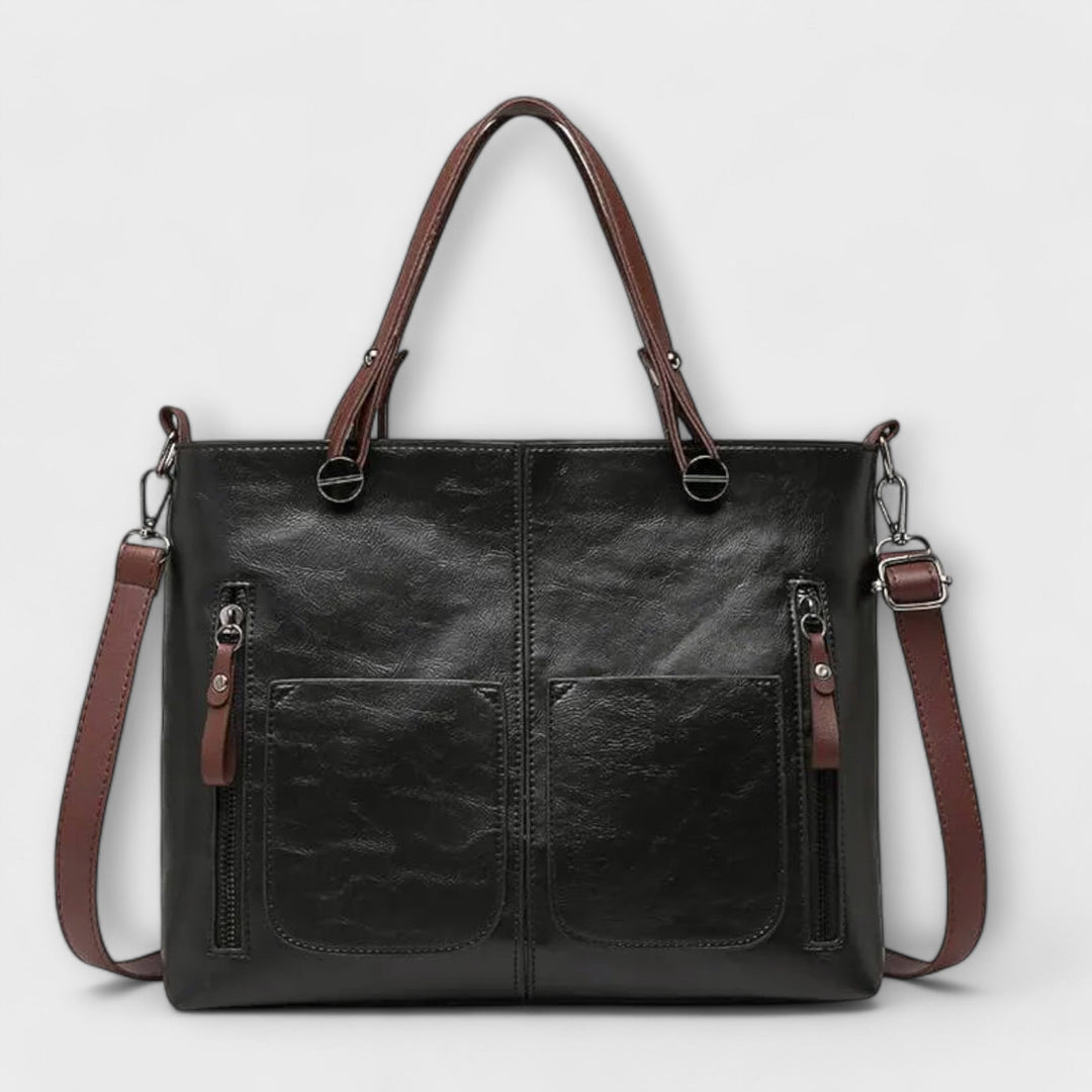 Lora | Classic Leather Tote Bag for Women