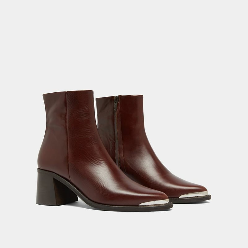 Marguerite | Elegant Leather Block Heel Ankle Boots Women