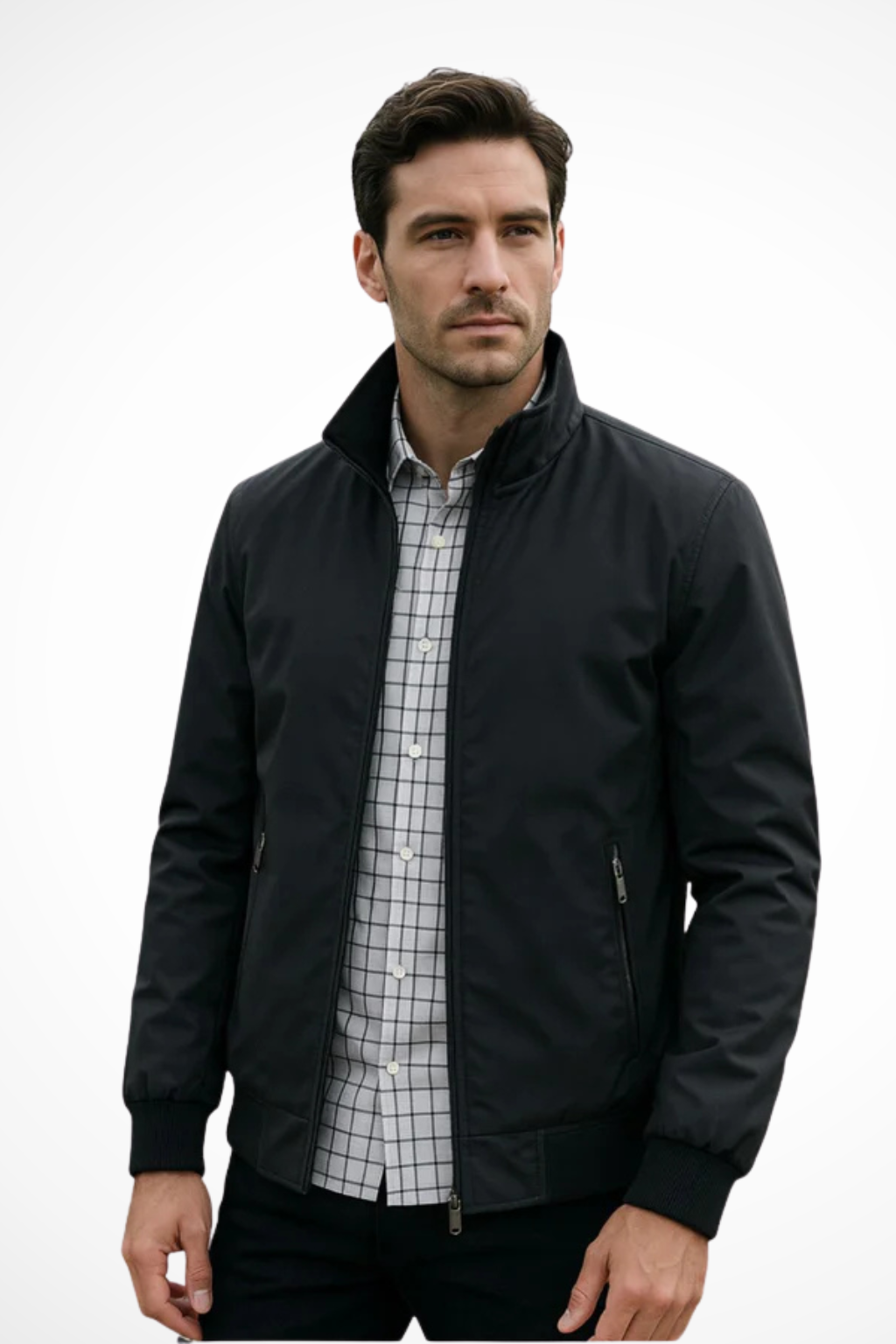 Flynn | Modern Mens Bomber Jacket Zip-Up Collar