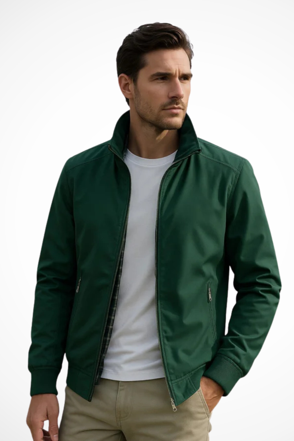 Flynn | Modern Mens Bomber Jacket Zip-Up Collar