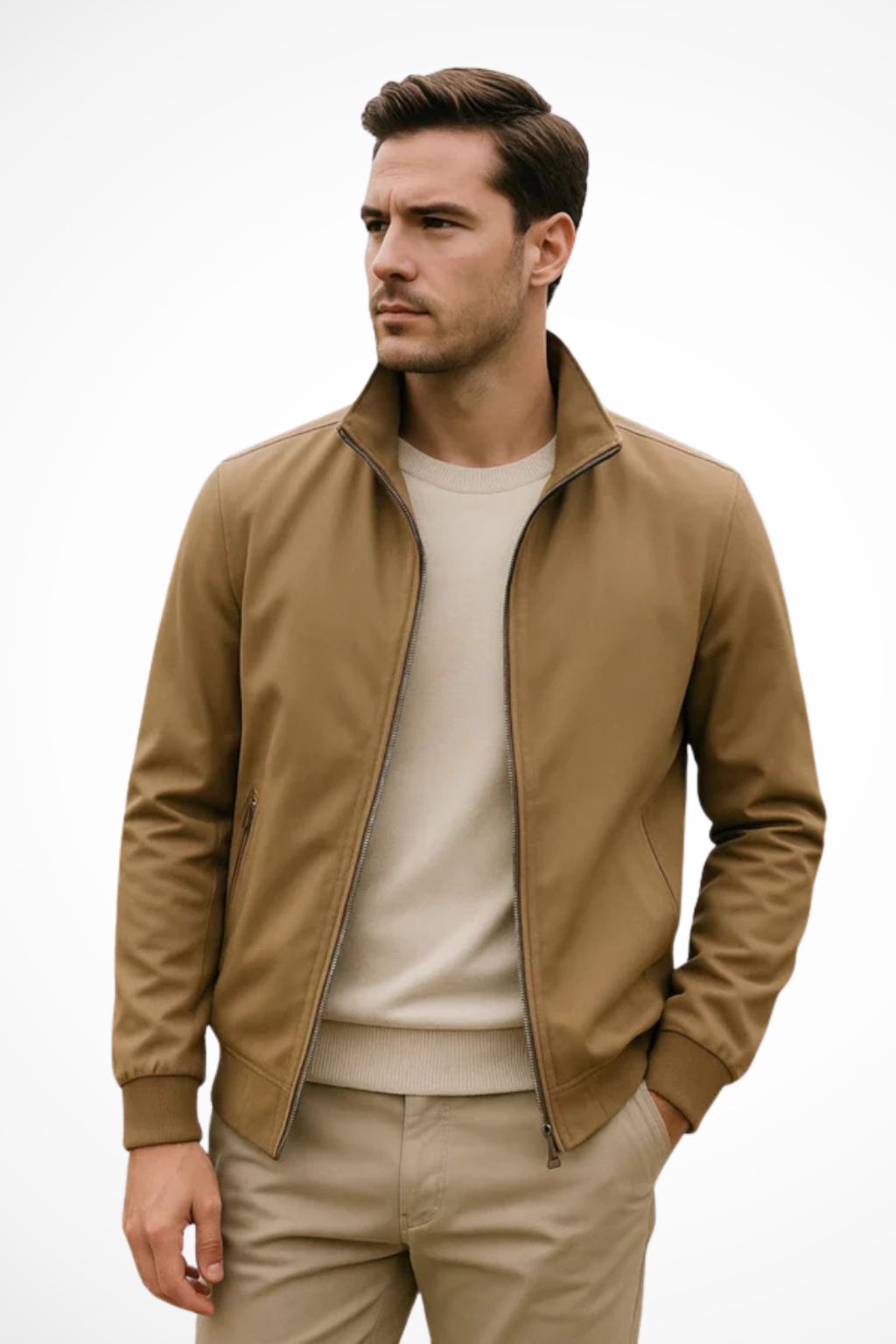 Flynn | Modern Mens Bomber Jacket Zip-Up Collar