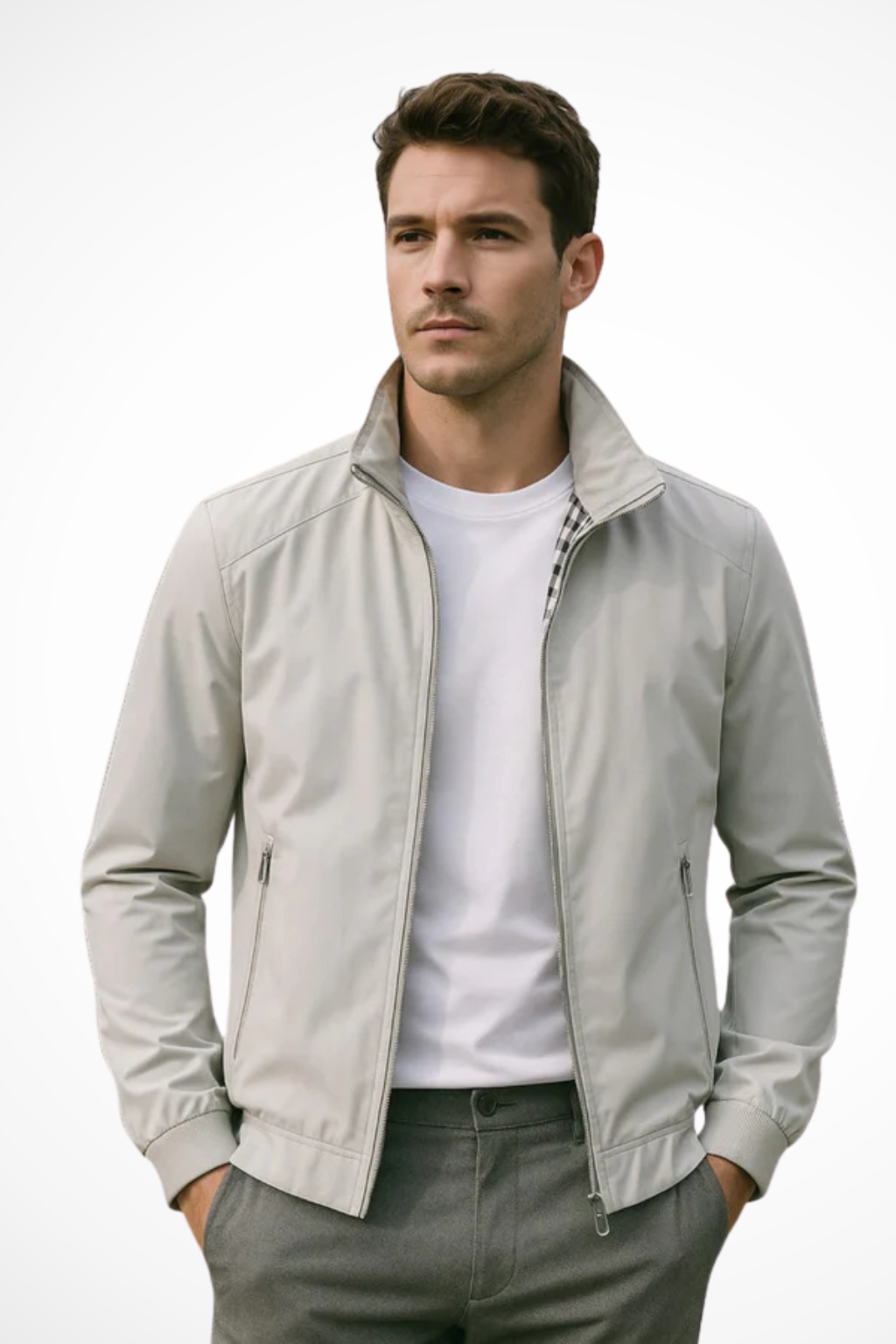 Flynn | Modern Mens Bomber Jacket Zip-Up Collar