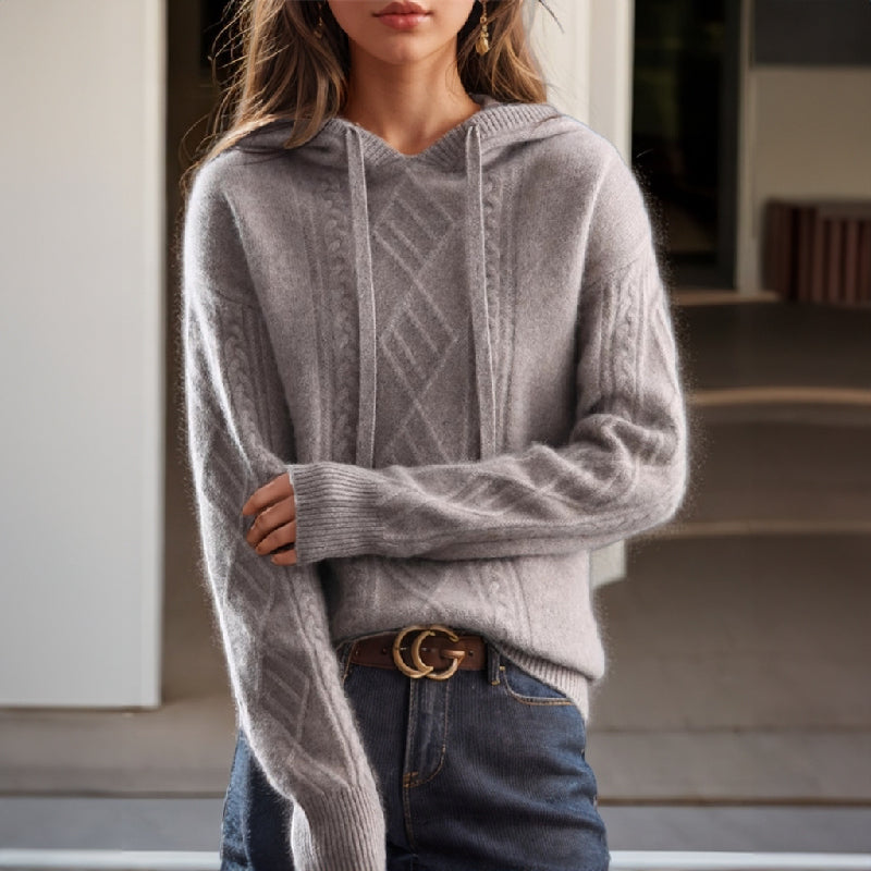 Amabel | Cosy Cable-Knit Womens Hoodie Relaxed Fit