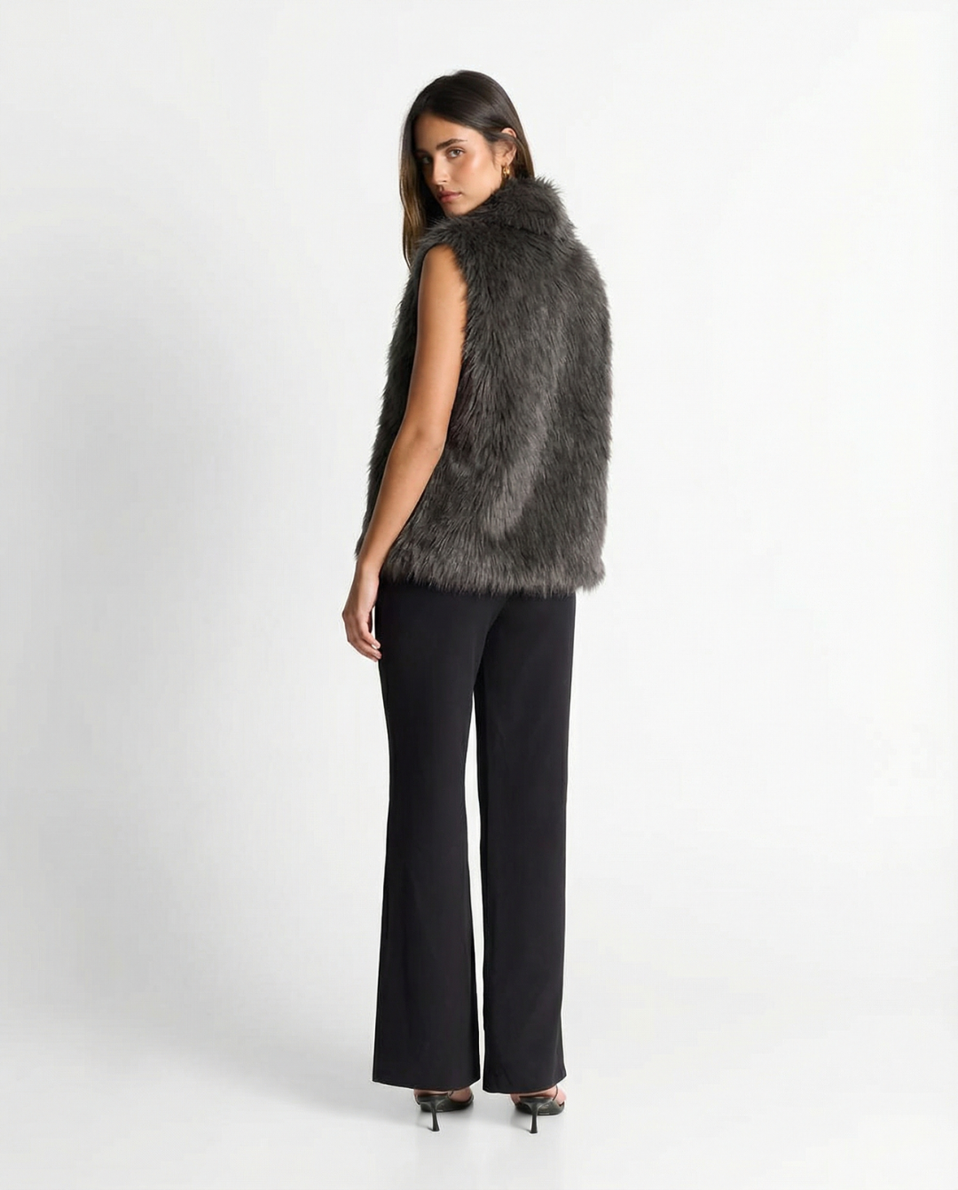 Kerensa | Plush Faux Fur Gilet High-Neck For Women