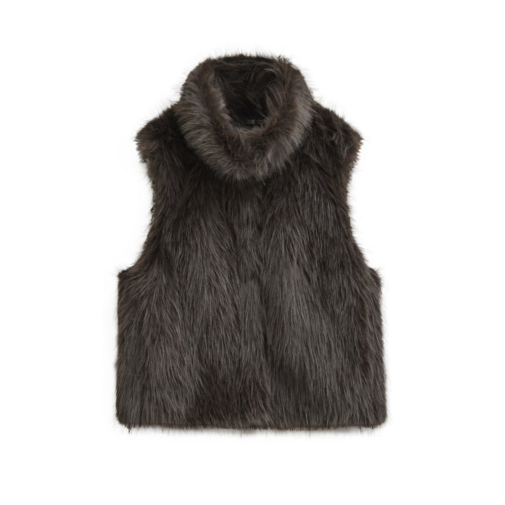 Kerensa | Plush Faux Fur Gilet High-Neck For Women