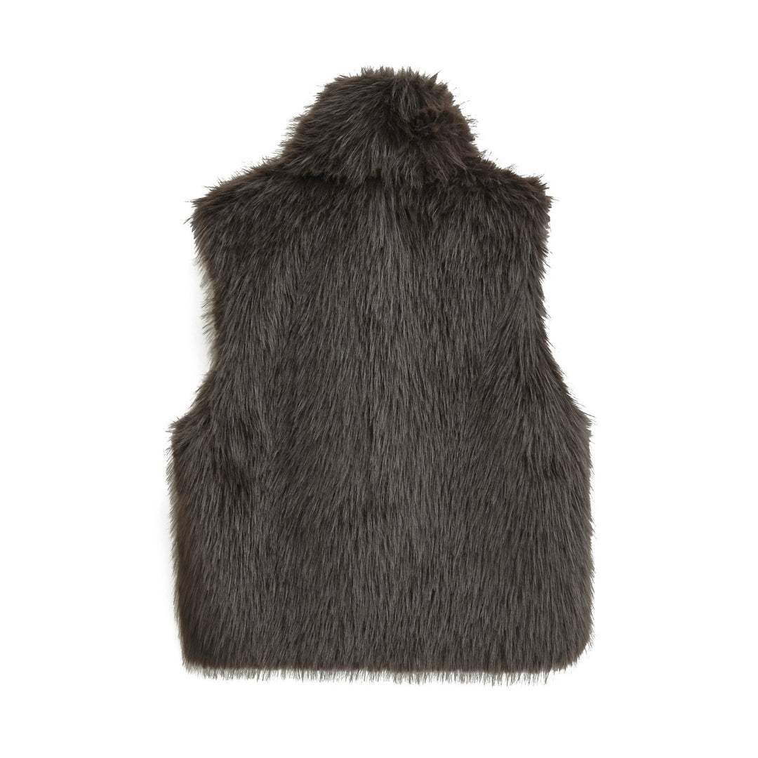 Kerensa | Plush Faux Fur Gilet High-Neck For Women