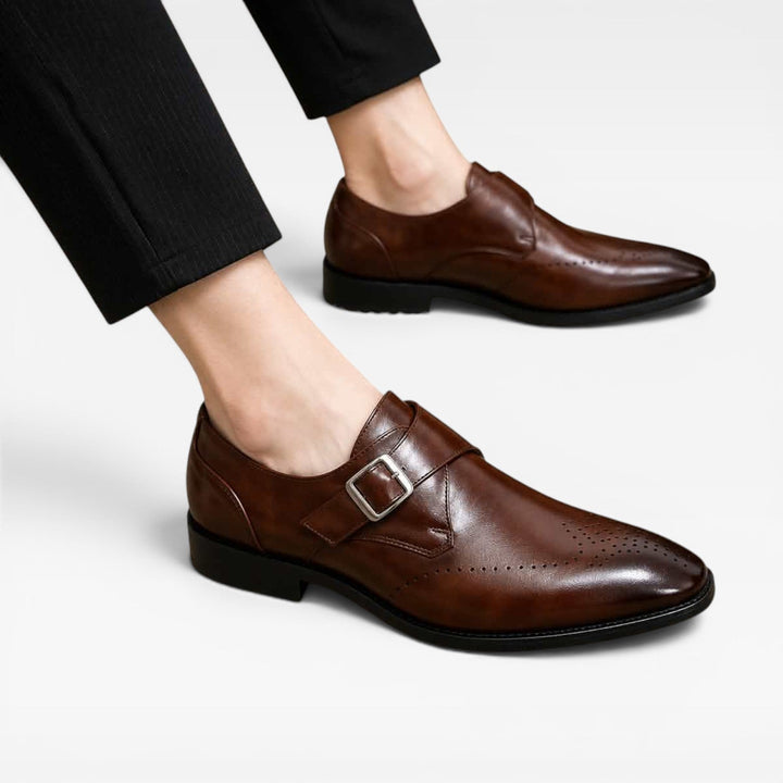 Chatham | Polished Leather Monk Strap Shoes