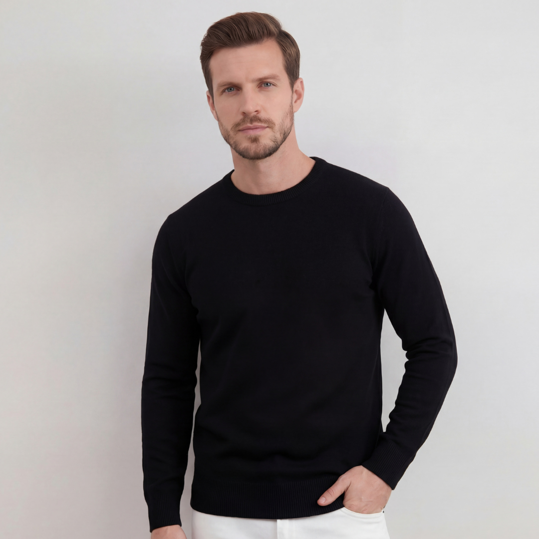 Faulkner | Effortless Knitted Crew Neck Jumper for Men