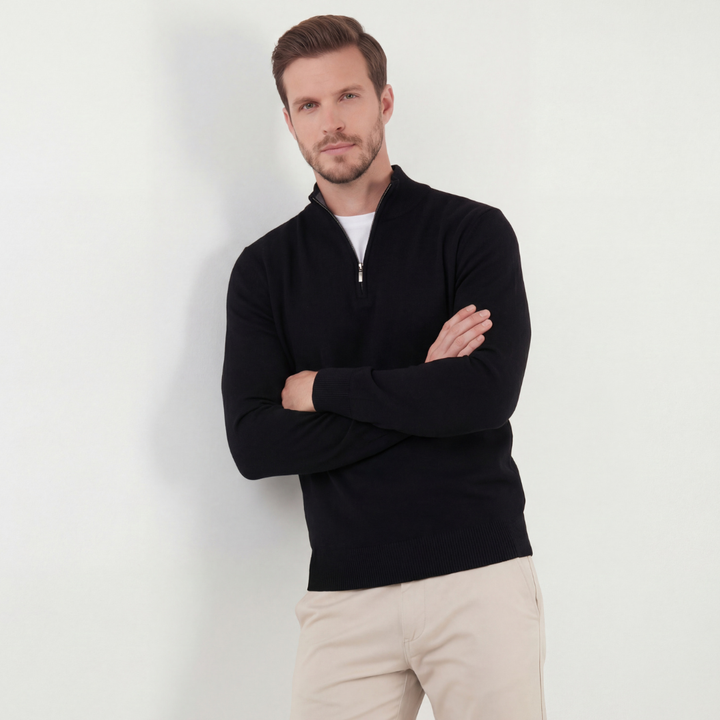 Half-Zip Sweater in Black