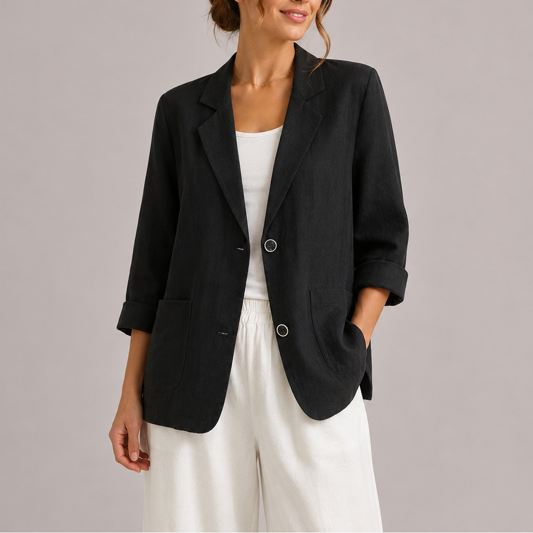 Iris | Relaxed Single-Breasted Linen Blazer for Women