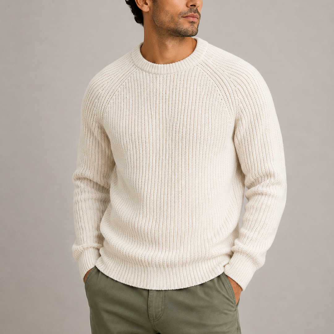 Hartley | Warm Ribbed Crew Neck Jumper for Men