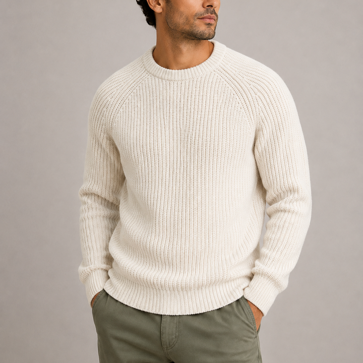 Hartley | Warm Ribbed Crew Neck Jumper for Men
