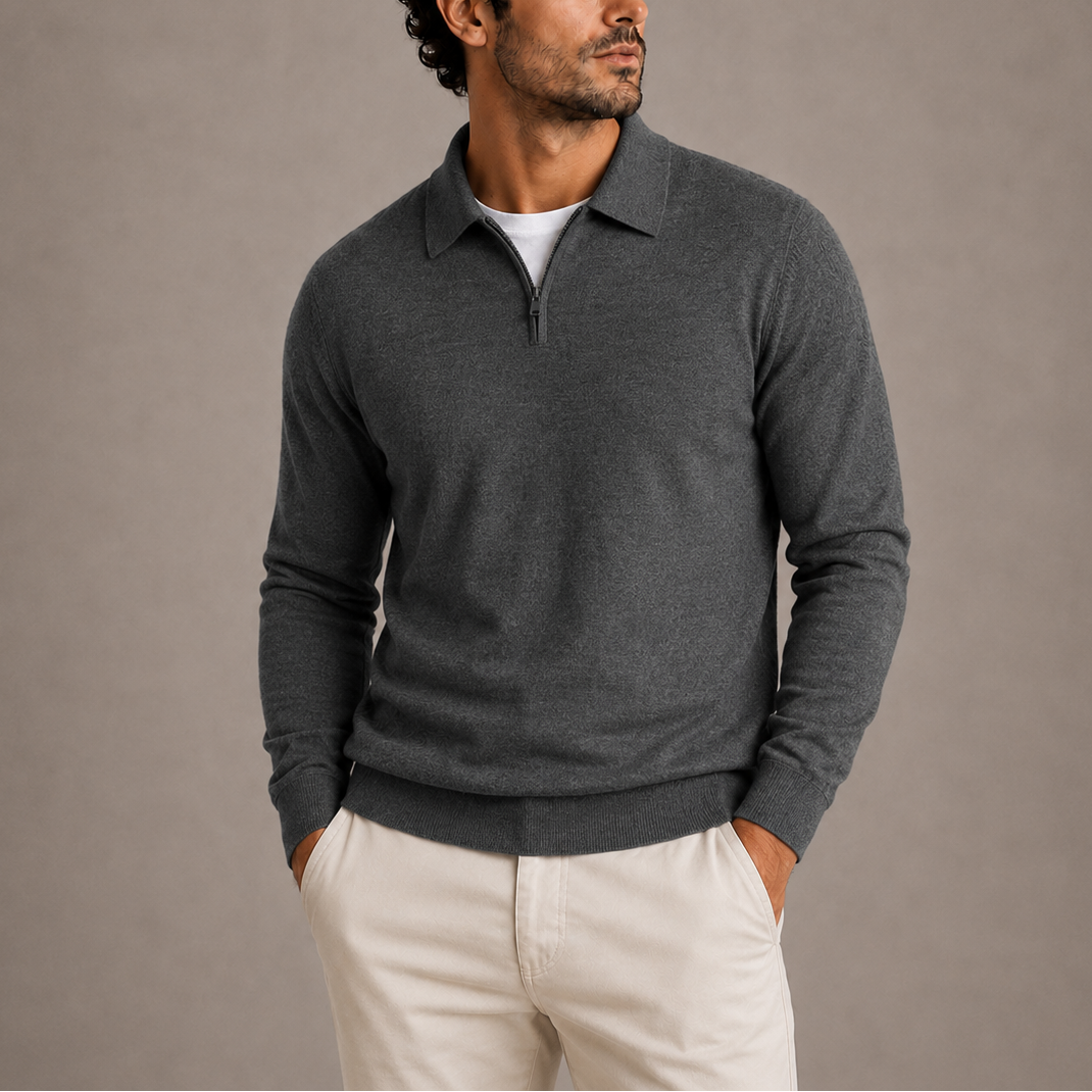 Ford | Stylish Quarter-Zip Polo Sweater for Men