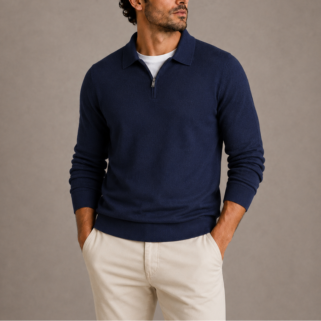 Ford | Stylish Quarter-Zip Polo Sweater for Men