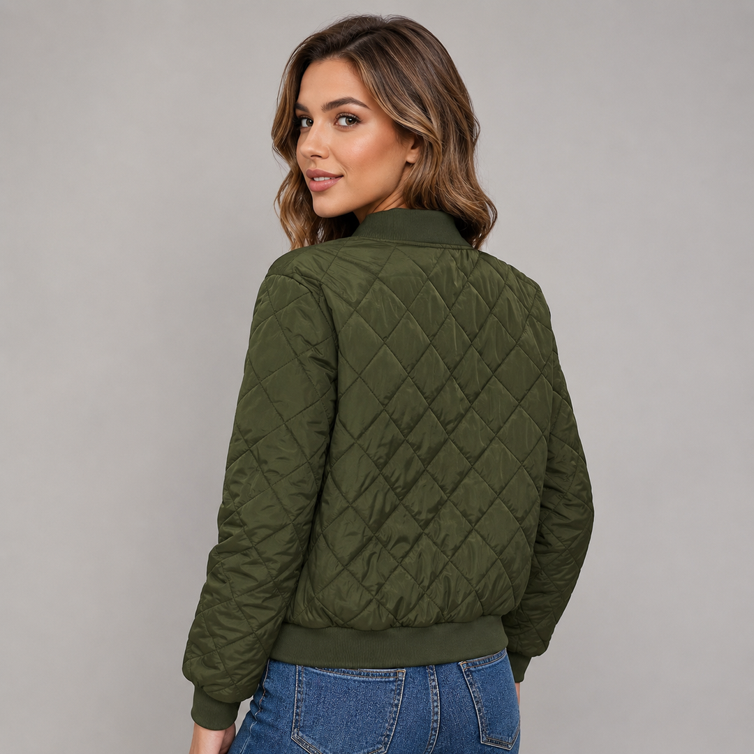Osla | Sporty Cropped Quilted Bomber Jacket