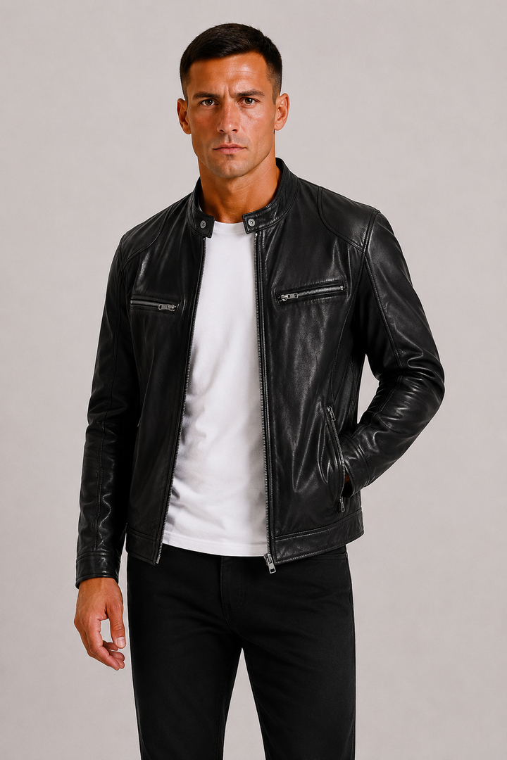 Fenwick | Rugged Leather Biker Jacket for Men