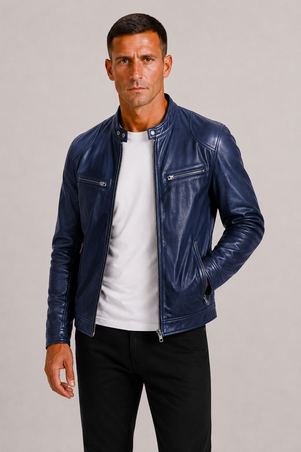 Fenwick | Rugged Leather Biker Jacket for Men