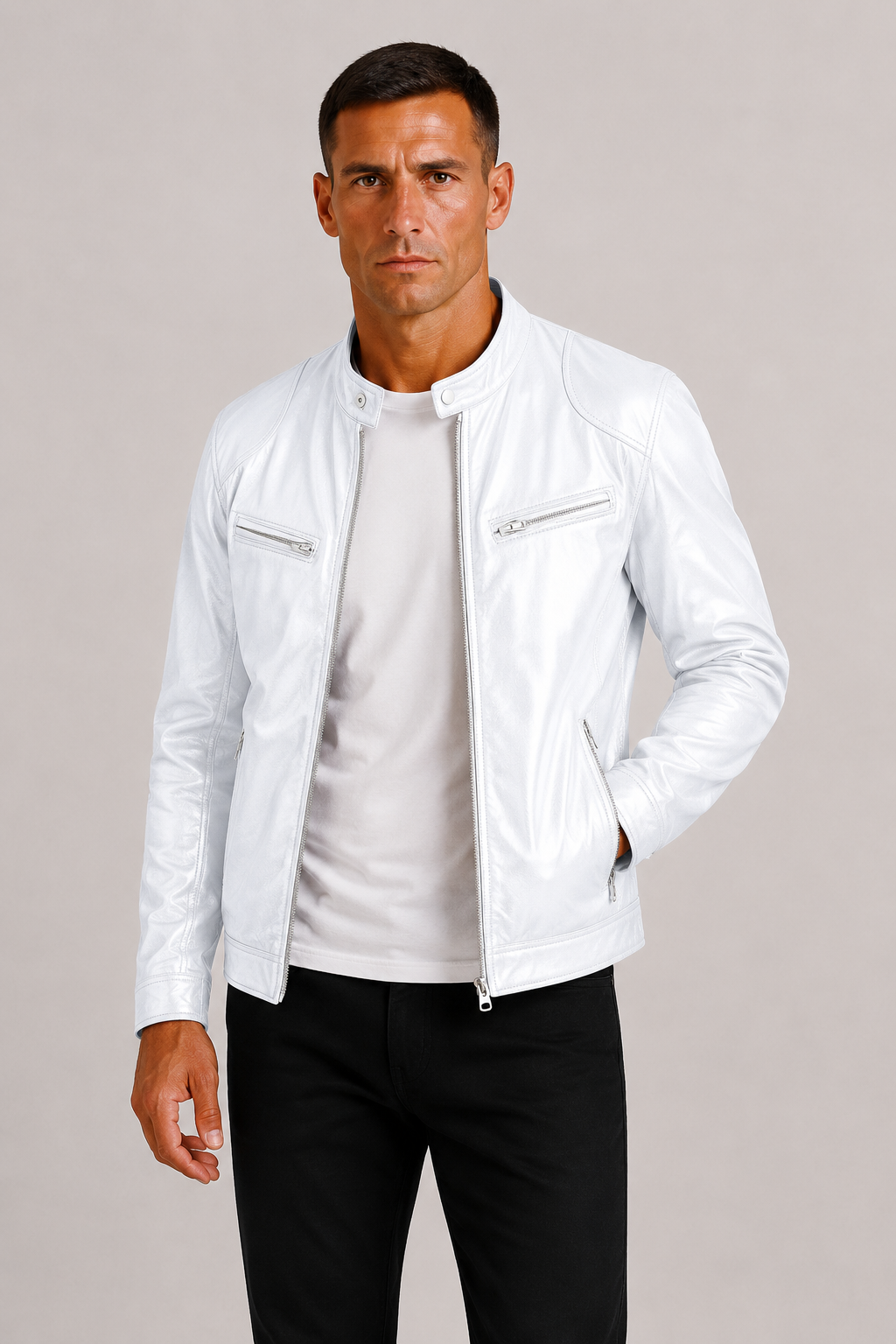 Fenwick | Rugged Leather Biker Jacket for Men