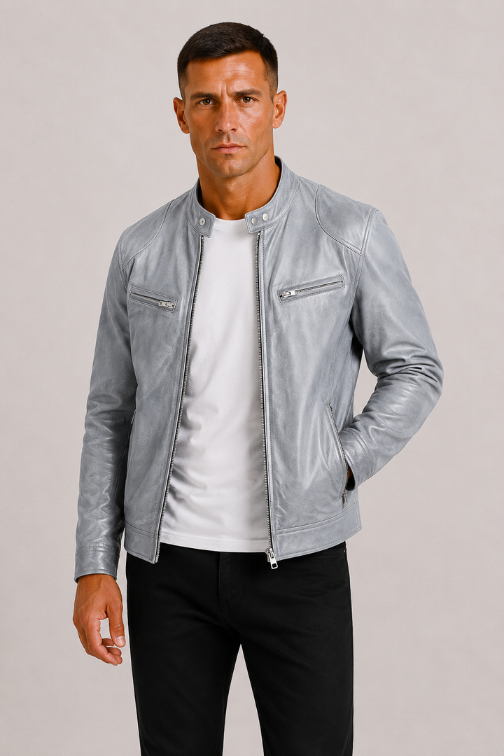 Fenwick | Rugged Leather Biker Jacket for Men