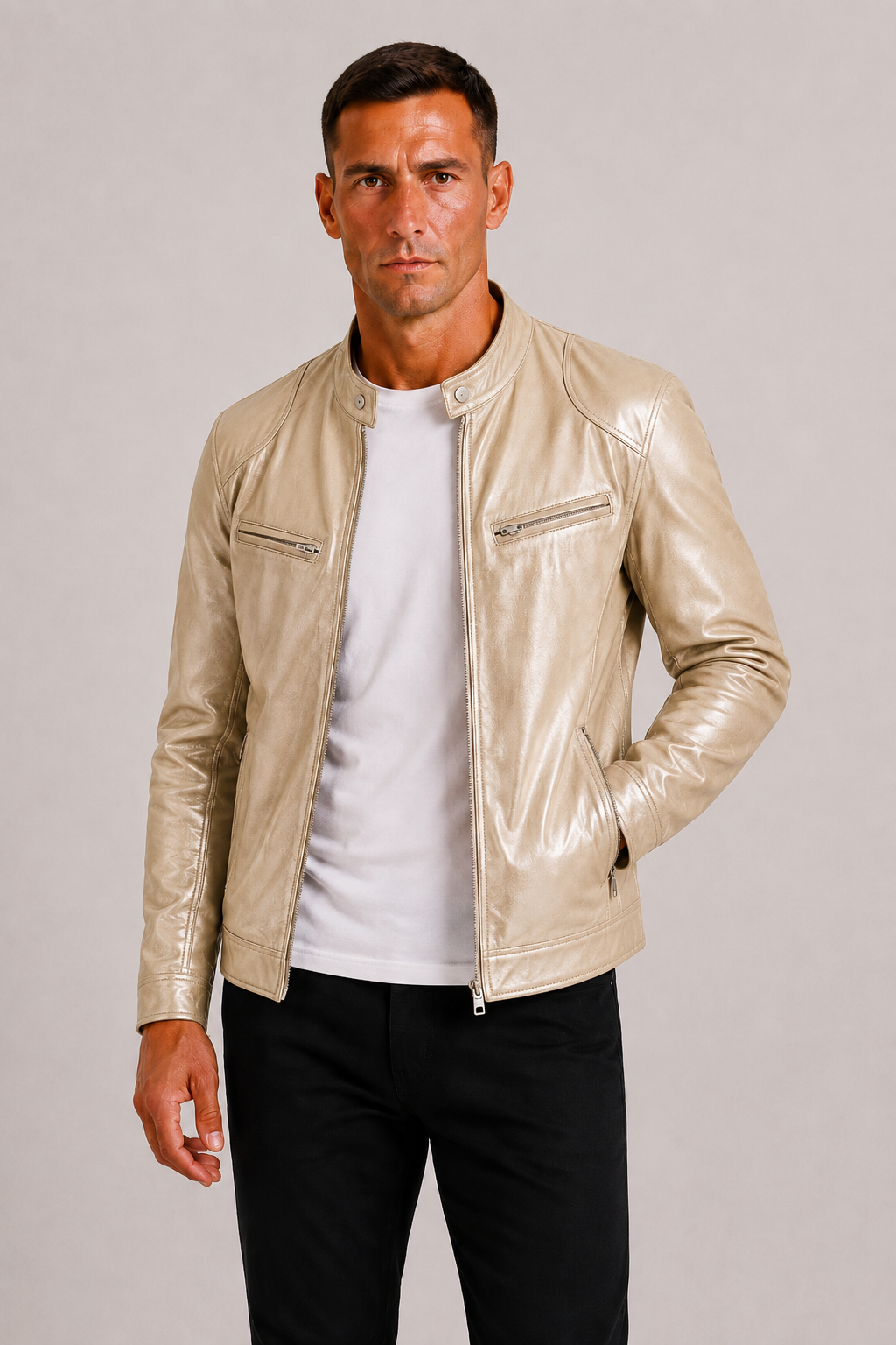 Fenwick | Rugged Leather Biker Jacket for Men