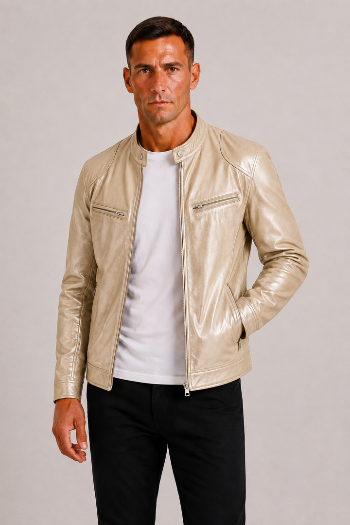 Fenwick | Rugged Leather Biker Jacket for Men