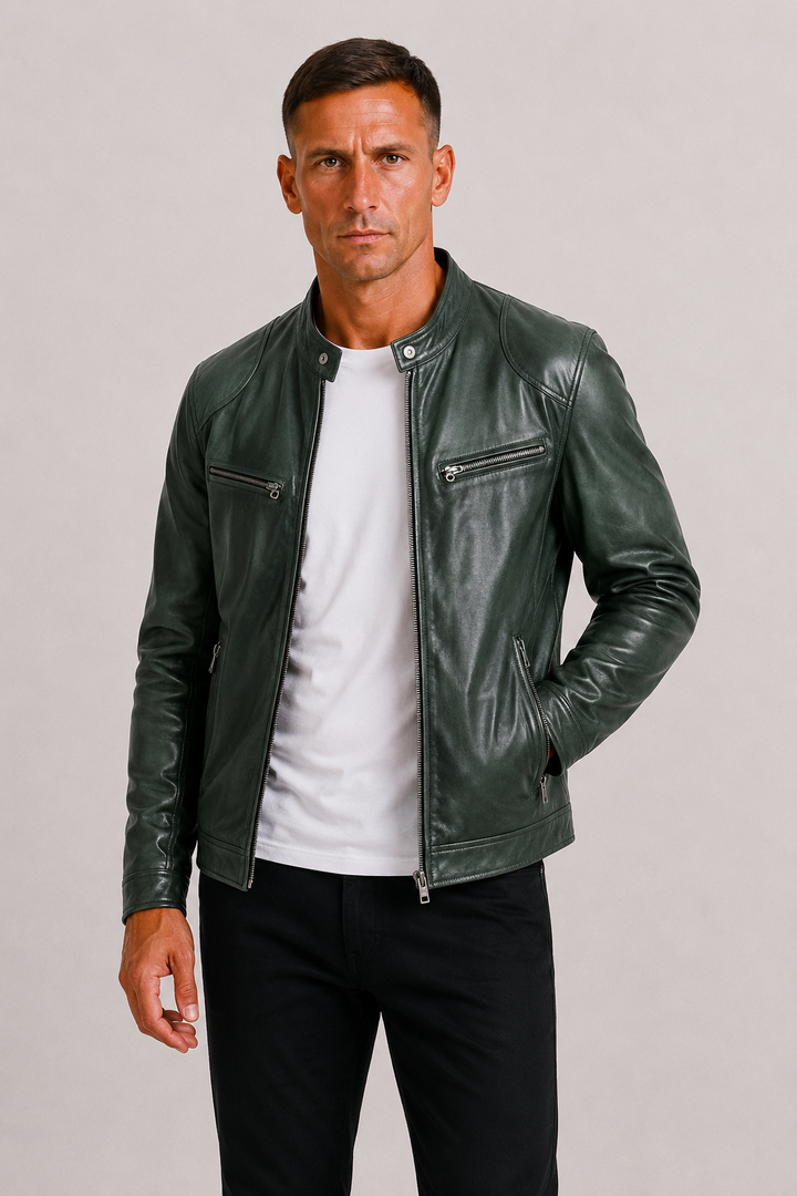 Fenwick | Rugged Leather Biker Jacket for Men