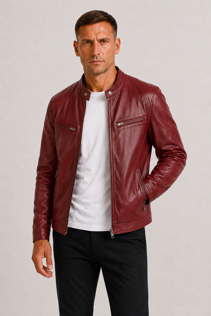 Fenwick | Rugged Leather Biker Jacket for Men