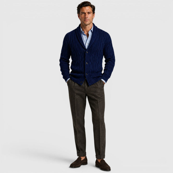 Everett | Cozy Chenille Knit Cardigan for Men's Relaxed Layering