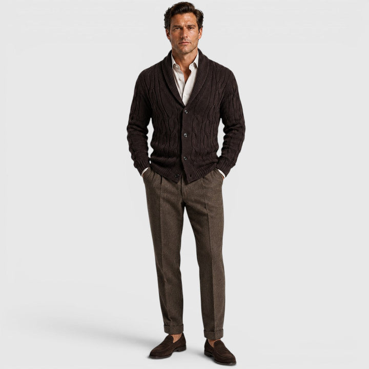 Everett | Cozy Chenille Knit Cardigan for Men's Relaxed Layering