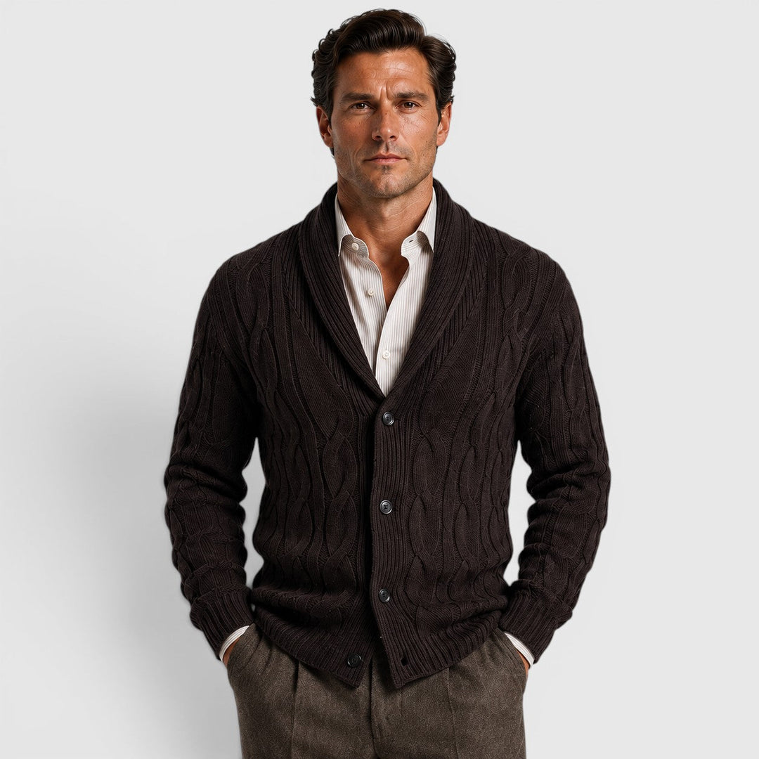 Everett | Cozy Chenille Knit Cardigan for Men's Relaxed Layering