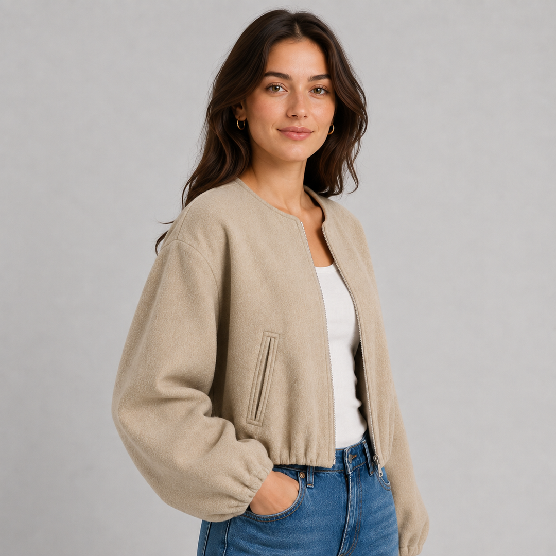 Evelina | Relaxed Lightweight Zip Bomber Jacket