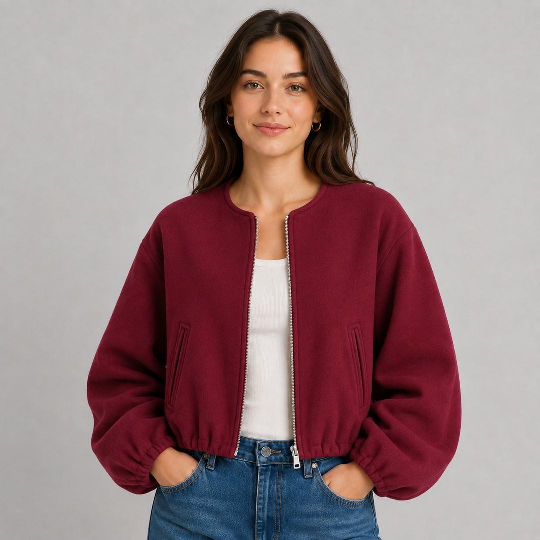 Evelina | Relaxed Lightweight Zip Bomber Jacket