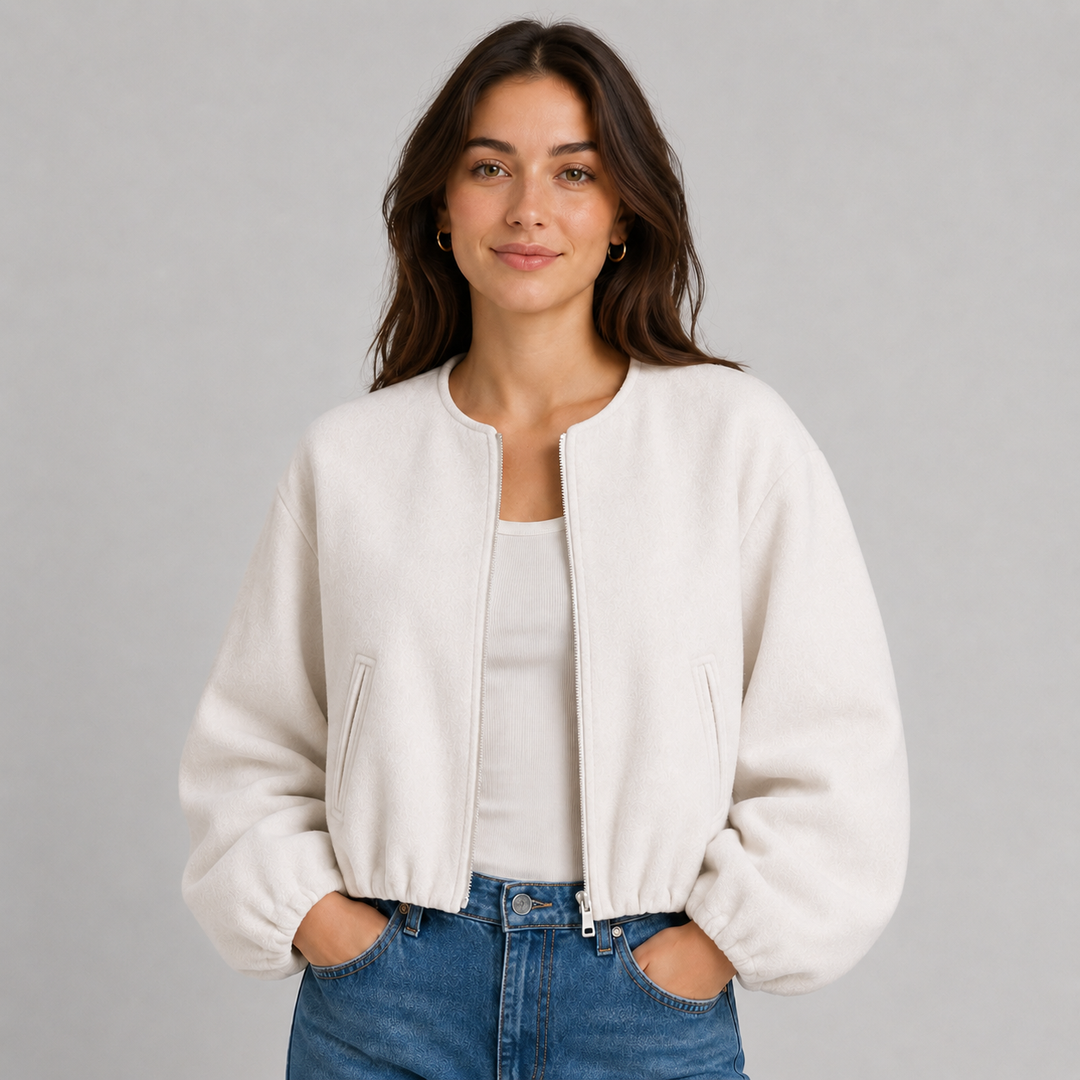 Evelina | Relaxed Lightweight Zip Bomber Jacket