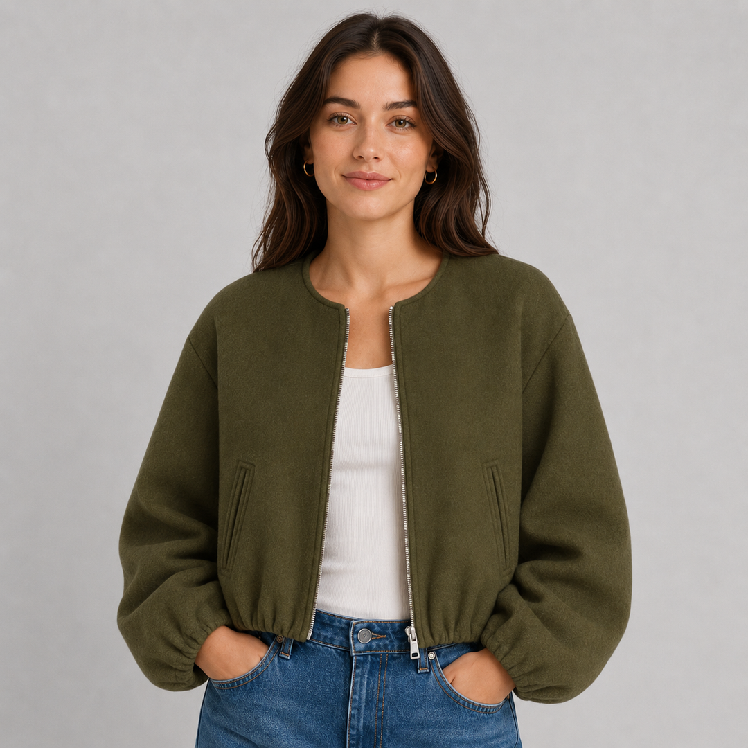 Evelina | Relaxed Lightweight Zip Bomber Jacket