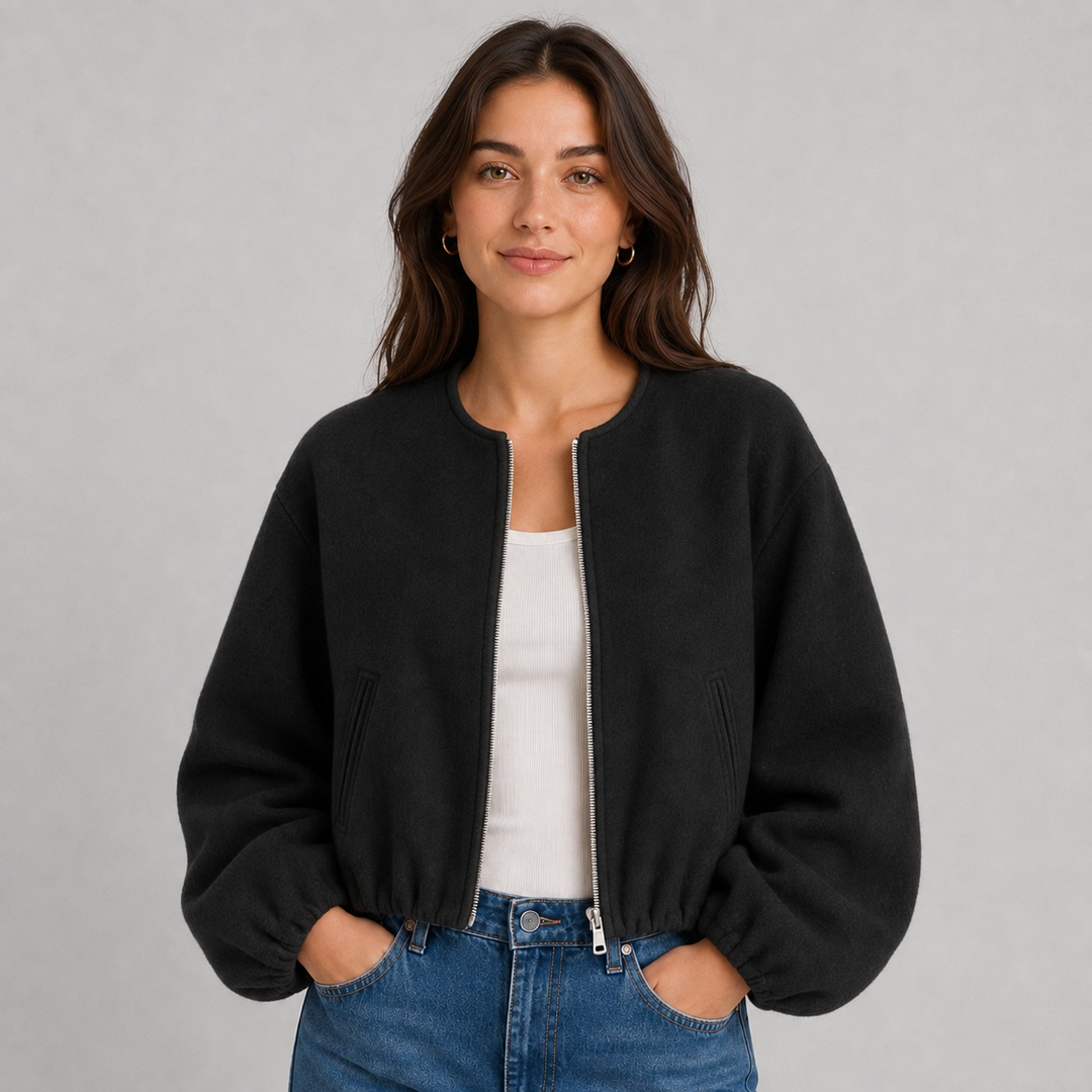 Evelina | Relaxed Lightweight Zip Bomber Jacket