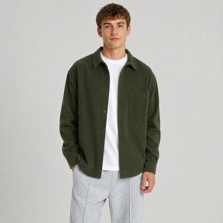 Kevin | Relaxed Notched Collar Overshirt Men