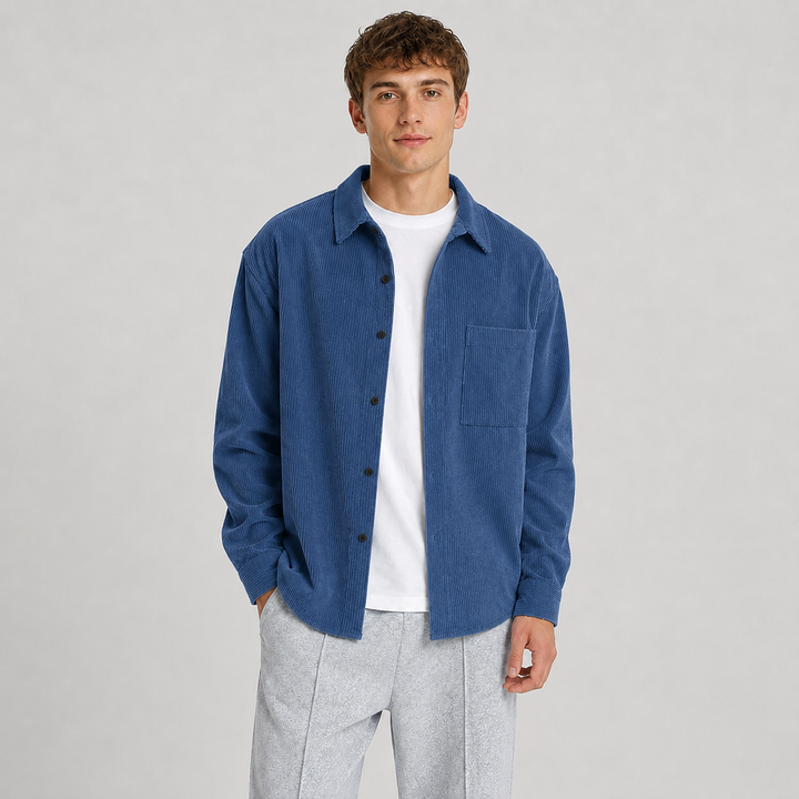 Kevin | Relaxed Notched Collar Overshirt Men