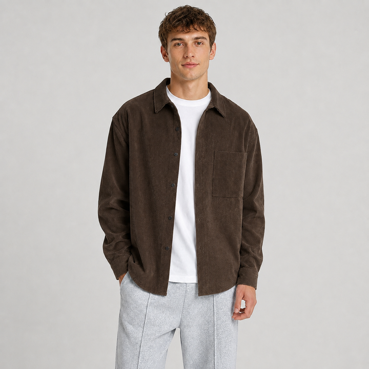 Kevin | Relaxed Notched Collar Overshirt Men