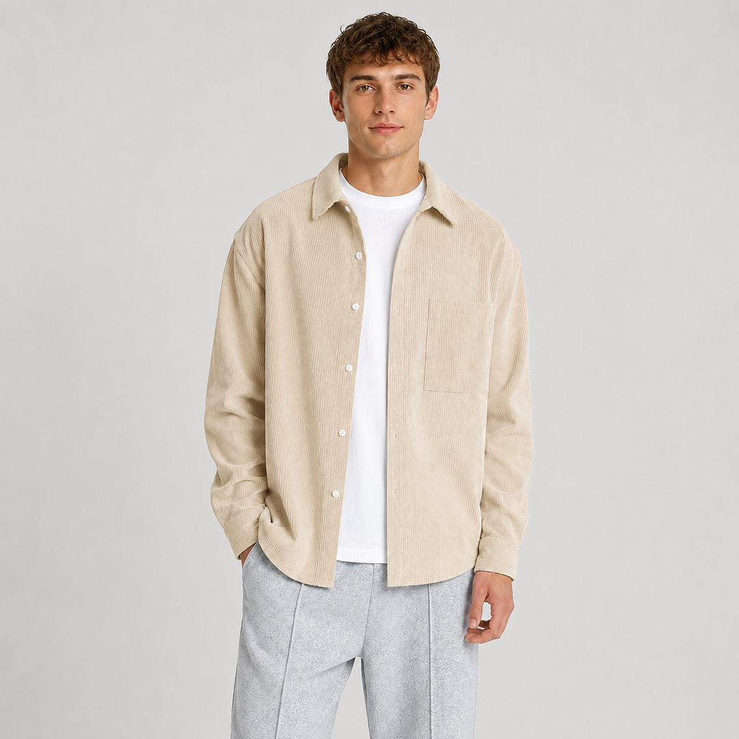 Kevin | Relaxed Notched Collar Overshirt Men