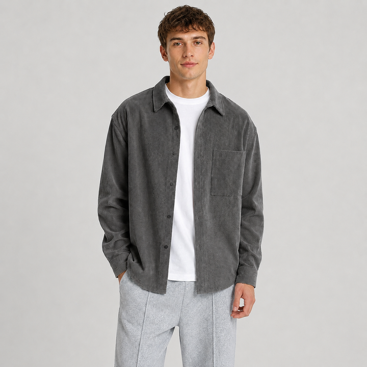 Kevin | Relaxed Notched Collar Overshirt Men