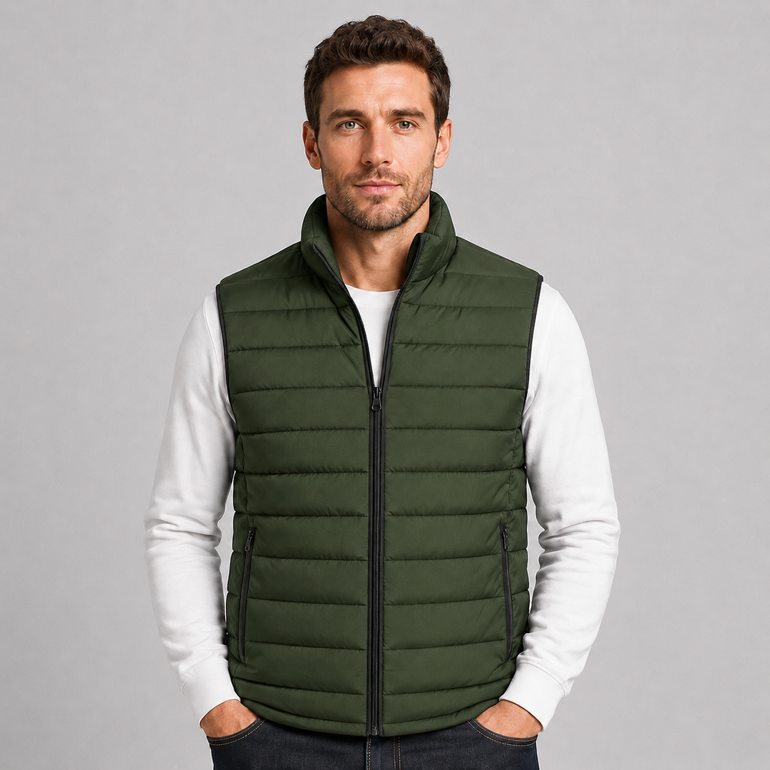 Lamar | Sleek Stand Collar Zip Gilet Bodywarmer