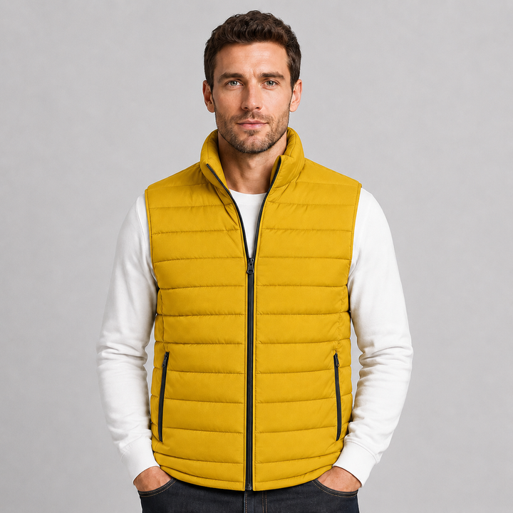 Lamar | Sleek Stand Collar Zip Gilet Bodywarmer