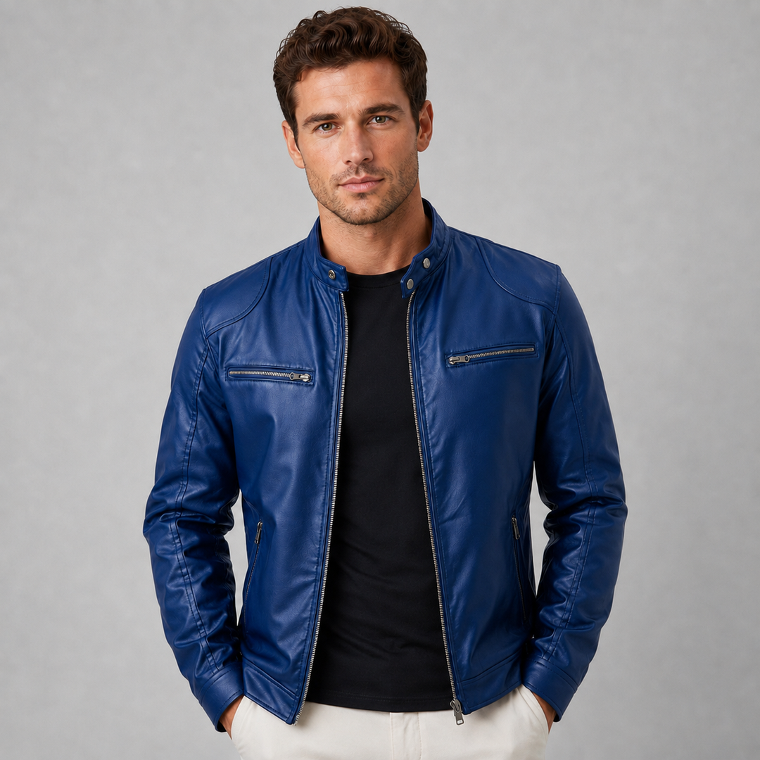 Larkin | Sharp Biker Leather Jacket Men