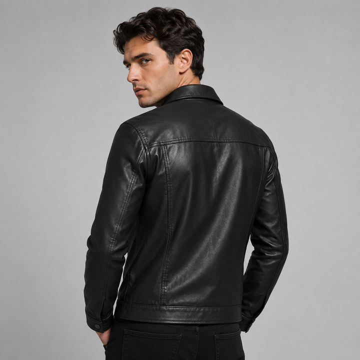 Ernest | Effortless Leather Jacket Men Trucker