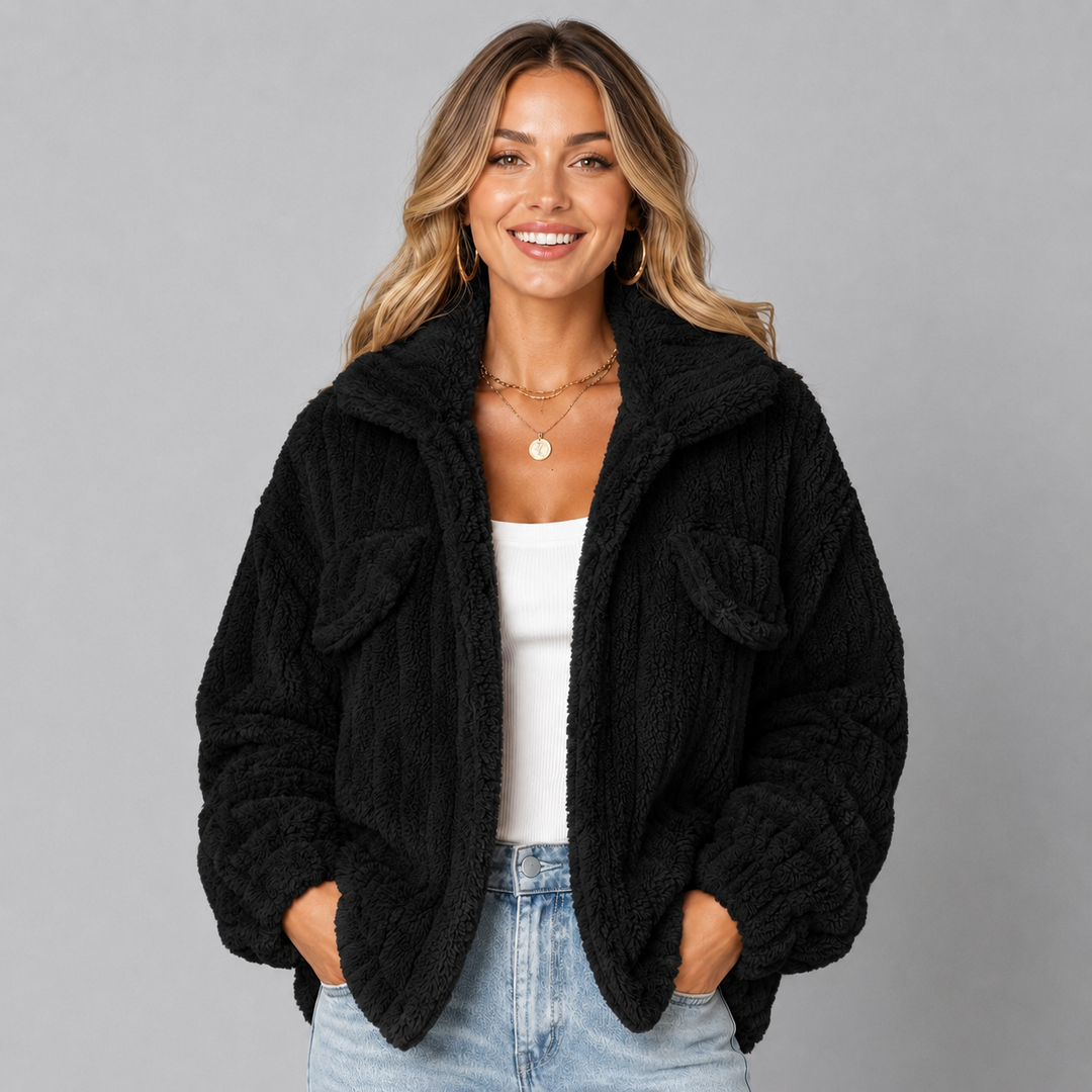 Marianne | Cozy Cropped Teddy Jacket