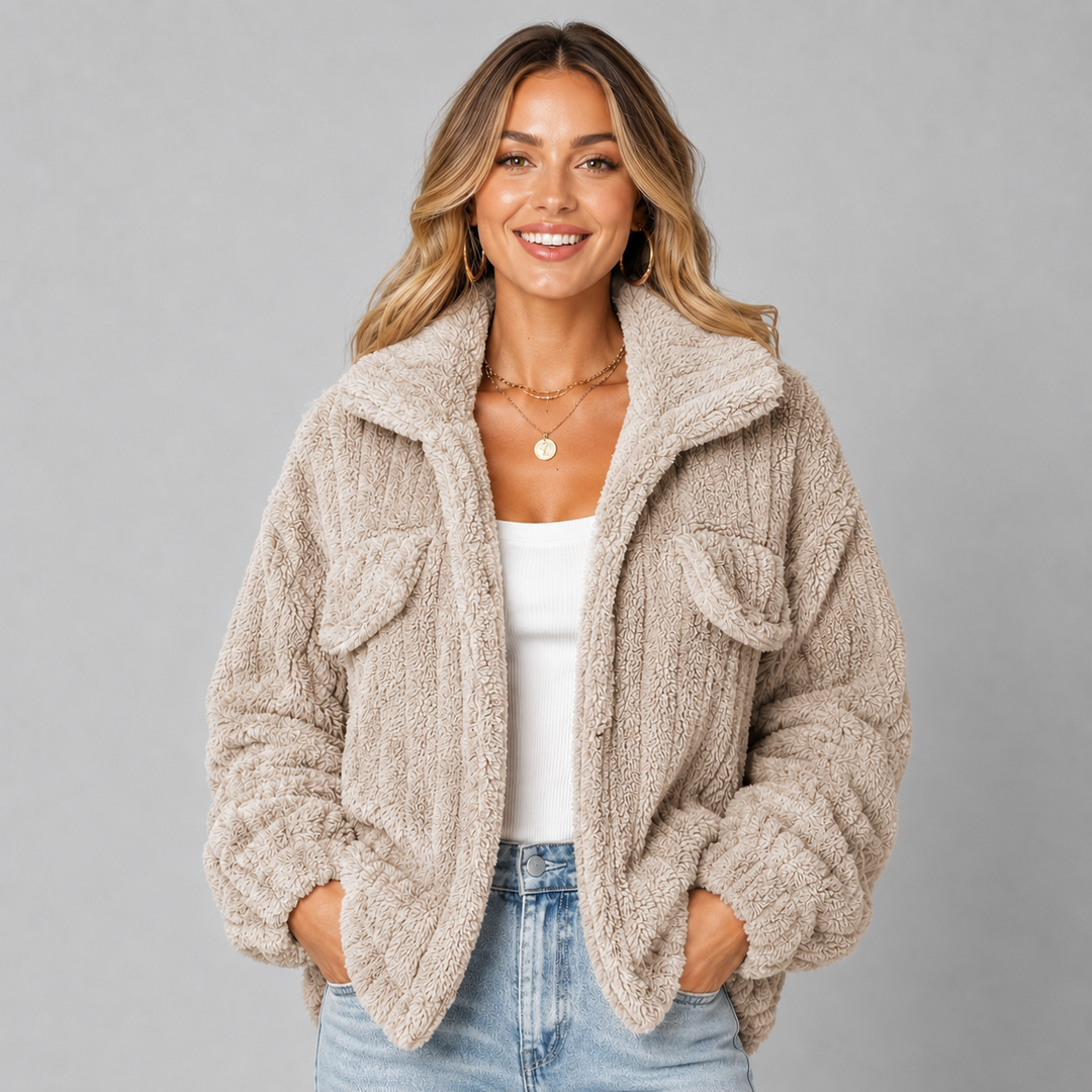 Marianne | Cozy Cropped Teddy Jacket