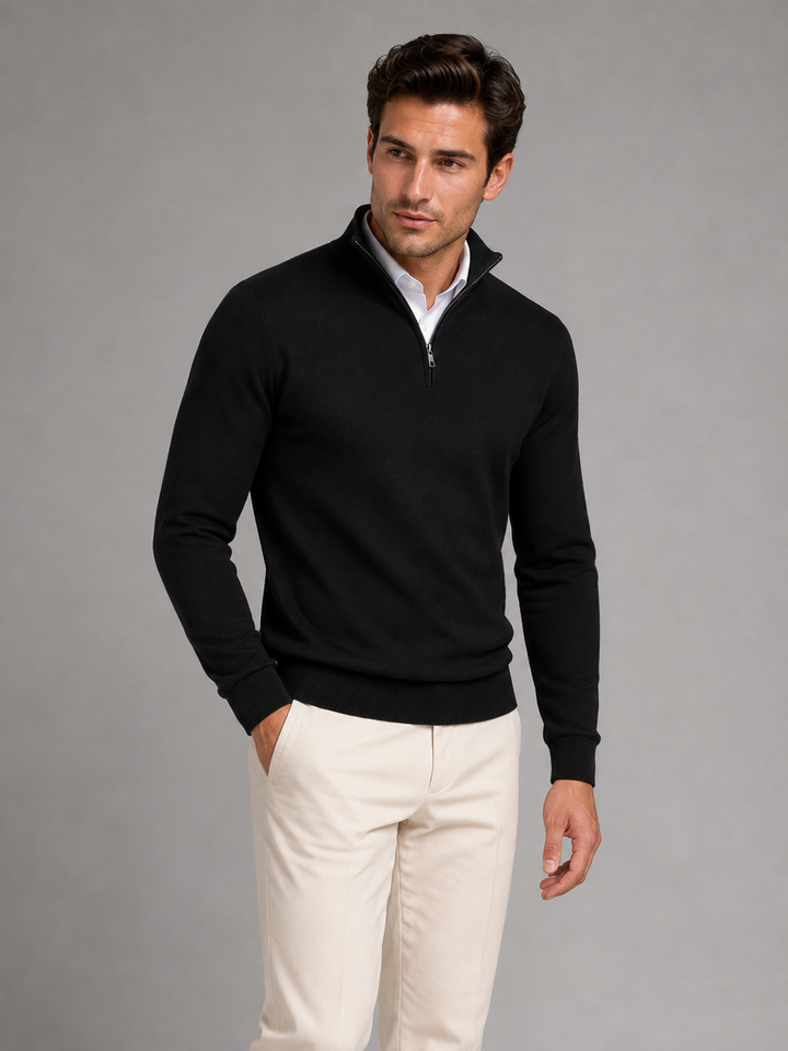 Jarrett | Stylish Quarter Zip Mock Neck Jumper