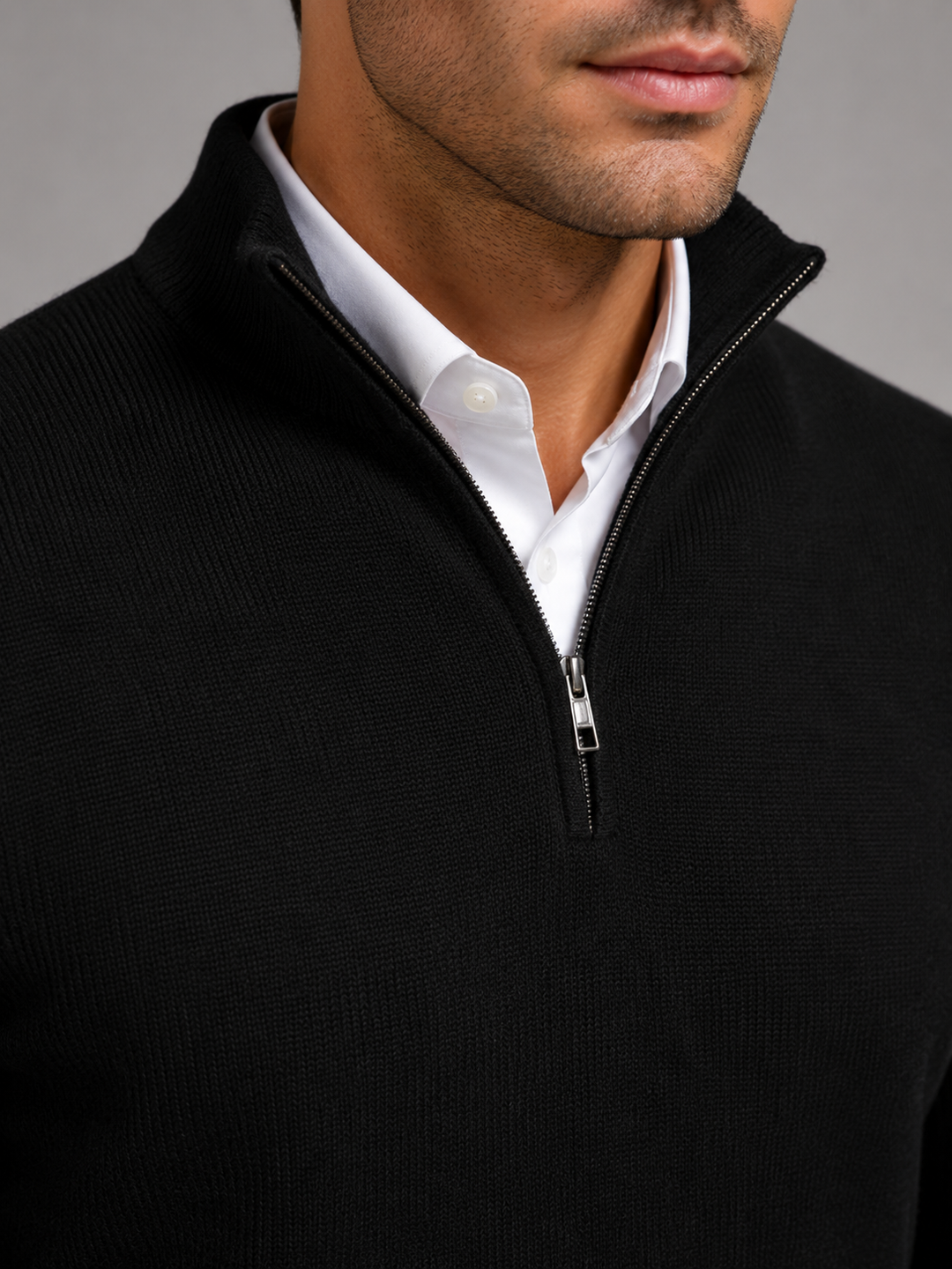Jarrett | Stylish Quarter Zip Mock Neck Jumper